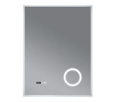 Espejo de pared con LED Lizzano para baño IP65 con antivaho lupa 60x3
