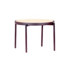 Mesa de centro retro con detalles en ratán natural  - North 64x64