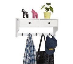 Estantería de Pared con 5 Ganchos y 2 Cajones FRG178-W SoBuy