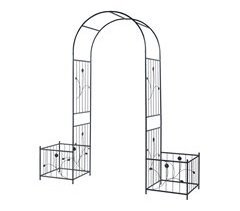 Arco para rosas Barisciano con jardineras acero [casa.pro]