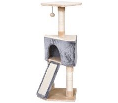 Árbol para Gatos Aglomerado de Madera, Felpa, Sisal PawHut