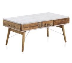 Mesa de centro, frente de madera natural recuperada