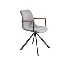 Silla giratoria en tela y patas acero negro