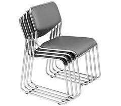 Set de 4 sillas de oficina asiento y respaldo acolchado