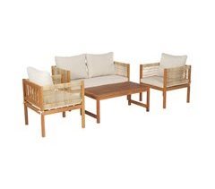 Conjunto de muebles de jardín Cannole 4 piezas ratán