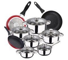 Bateria de cocina 12 piezas con juego de sartenes