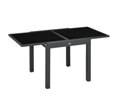 Mesa de Jardín Aluminio, Vidrio templado Outsunny 160x80