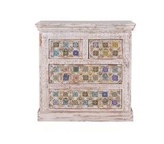 Cómoda madera de mango y detalles en cerámica .Giner y Colomer