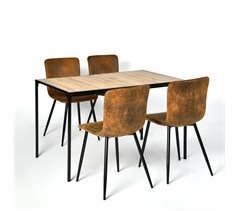 Conjunto de mesa y 4 sillas estilo industrial
