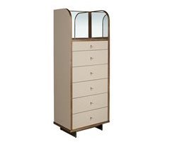 Chifonier piel y acero pulido con espejo 240