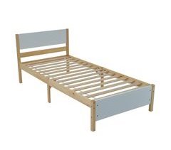 Cama individual de madera de pino y mdf