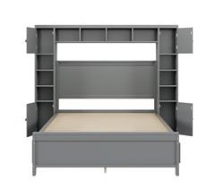 Cama doble con 4 cajones y cabecero con almacenaje grande 196x209