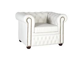 Sillón chester uniplaza tapizado en piel natural acabado