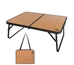 Mesa de camping plegable efecto bambú c/asas transporte Aktive