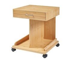 Mesa auxiliar Jokkmokk con ruedas bambú [en.casa]