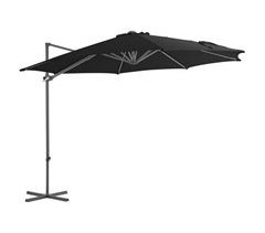 Sombrilla desplazada para muebles de jardín con poste de