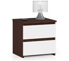 Mesita de noche CL2 AKORD 2 cajones color Wengue 40 cm 40