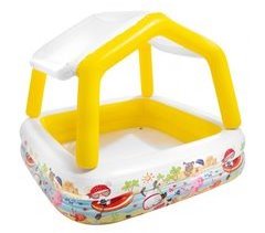 Piscina hinchable infantil INTEX con toldo extraíble - 157x157x122 cm - 295 l