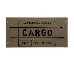 Cesto rectangular de metal impreso