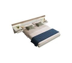 Cama de matrimonio de madera maciza con 2 cajónes 264x205