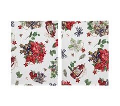 LOTE DE 2 PAÑOS DE COCINA DE NAVIDAD RIBBON