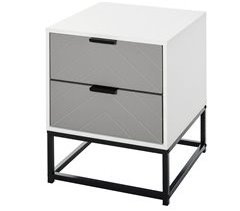 Mesita de Noche Tablero de Partículas, Tablero de MDF, Metal 39