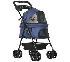 Cochecito para Mascotas Acero, Tela Oxford PawHut