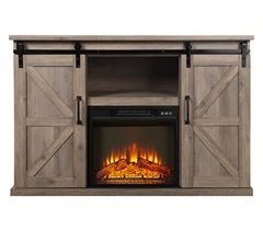 Chimenea eléctrica con mueble aparador rustico  2000W