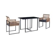 Set de muebles de jardín Accadia 3 piezas acero/cuerda