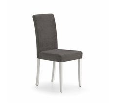 Silla de comedor tapizada en gris oscuro PORTO