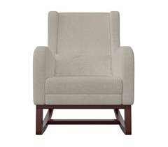 Silla mecedora de madera, lino, cuero, para salón