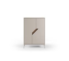Mueble auxiliar alto LILOU 2 puertas color crema