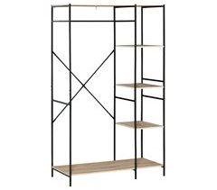 Perchero de Ropa Metal, Melamina de Madera HOMCOM