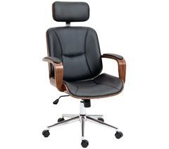 Silla de Oficina PU, Espuma, Acero, Madera de Álamo Vinsetto