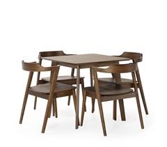 Juego de mesa y 4 sillas de comedor Venus 80x80