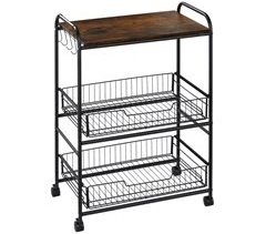 Carrito de Cocina Melamina de Madera, Metal HOMCOM