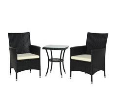 Conjunto de Muebles Ratán para Jardín Ratán, Vidrio templado