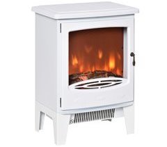 Chimenea Eléctrica Acero, ABS, Vidrio Templado HOMCOM