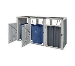 Cobertizo para 3 contenedores de basura acero Tarbek