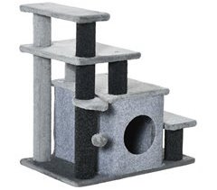 Escalera para Gatos Aglomerado de Madera, Felpa larga, Poliéster