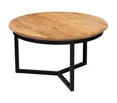 Mesa de centro de mango, patas de hierro