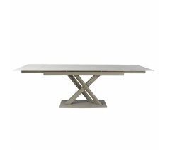 Mesa de comedor extensible beige EVORA
