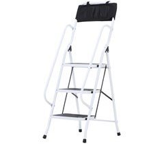 Escalera Plegable Metal, Acero HOMCOM
