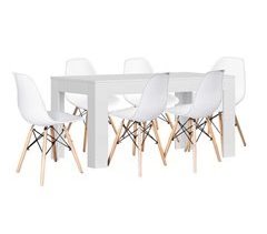 Mesa Extensible de Comedor o Cocina + 6 Sillas Estilo Nordico 178x80