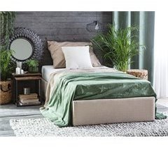 Beliani Cama con somier Poliéster DINAN 99x211