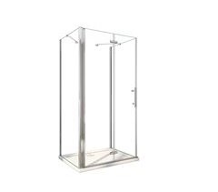 Mampara de Ducha Frontal Plegable 2 Hojas+Paneles Laterales