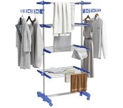 Tendedero Vertical Plegable ABS, Acero Inoxidable HOMCOM
