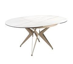 ANGEL CERDÁ Mesa comedor extensible redonda mármol porcelánico 170x120