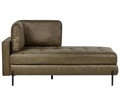Beliani Chaise longue izquierdo Piel sintética REBAIS