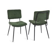 MEUBLES COSY Juego de 2 sillas de comedor retro con respaldo